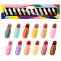 Lipstick Set 12 Colors,Mini Matte Lipstick,Pill Lipstick Set,Waterproof Long Lasting Mini Capsules Lipstick,Travel Friendly,Cruelty Free,2.33 Oz