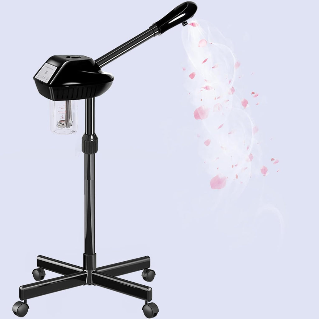 Facial Steamer on Wheels,Face Steamer for for Deep Cleansing and Hydration with Timer Function for Spa, Salon and Home Use
